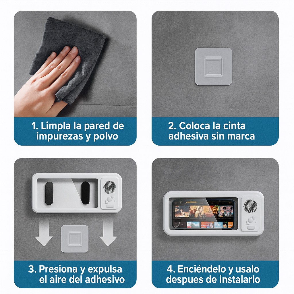Soporte impermeable con altavoz Bluetooth